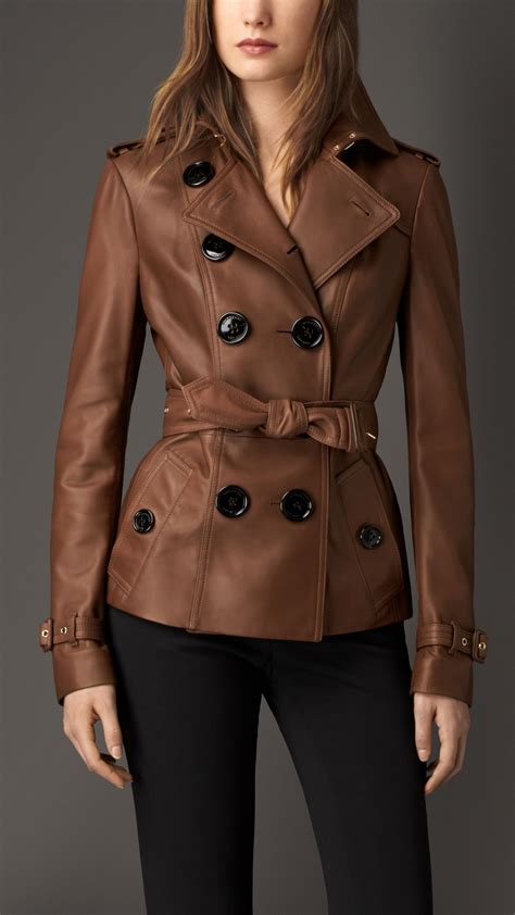 burberry leather jacket women's